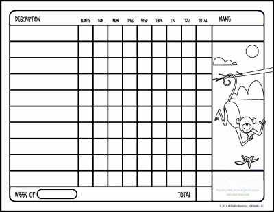 Printable Monkey Behavior Chart