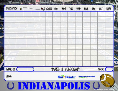 Printable Chart: Colts Theme