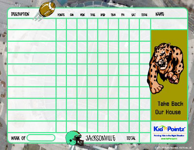 Printable Chart: Jaguars Theme