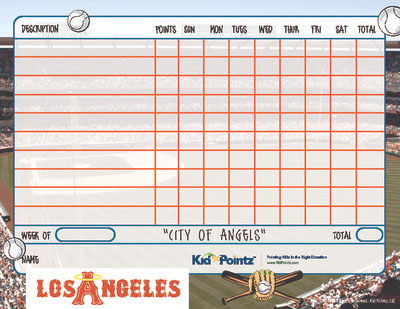 Kids Chart: Los Angeles Angels