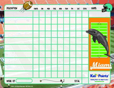 Chart for Kids: Miami Dolphins Style
