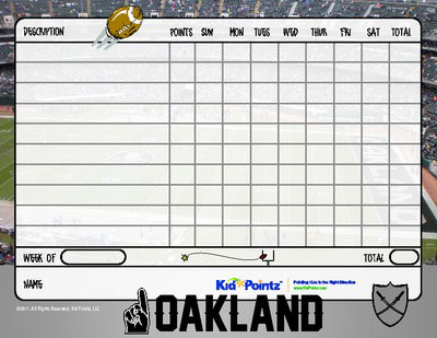 Kids Chart: Oakland Raiders