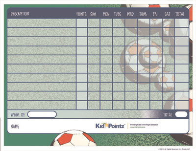Printable Chart: Soccer Theme