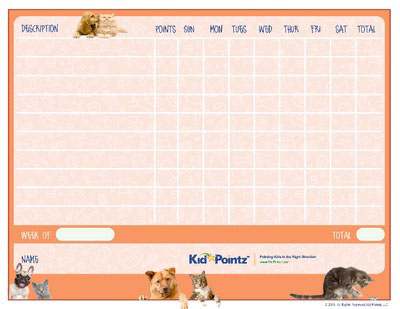 Kids Chart: Cat and Dogs Theme
