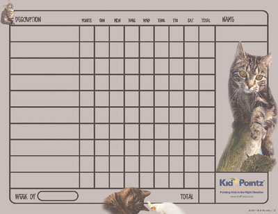 Behavior Charts for Children: Tabby Cat Theme