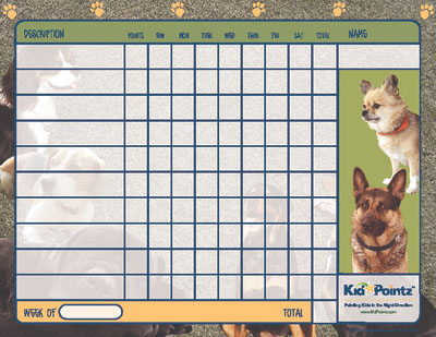 Printable Kids Behavior Charts: Dogs Theme