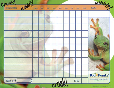 Children Behavior Charts: Frogs