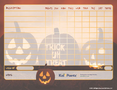 Printable Chart: Halloween Theme