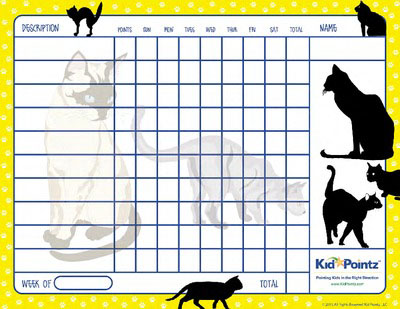 Kitten Themed Behavior Chart for Kids