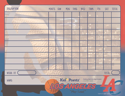 Printable Charts: Los Angeles Clippers Theme