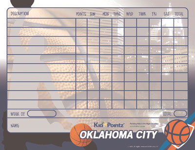 Printable Chart: Oklahoma Thunder
