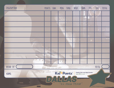 Charts for Kids: Dallas Stars Hockey Theme