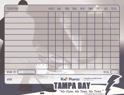 NHL Behavior Chart:  Tampa Bay Lightening Theme