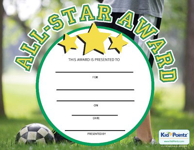 All Star Certificate