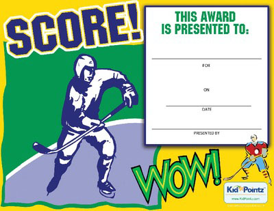 Hockey Award Certificate