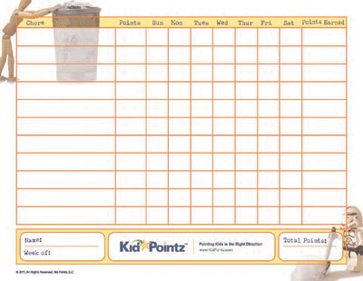 Behavior Charts:  Schedules for Chores
