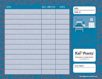 Printable Chart for Chores: Reward Points
