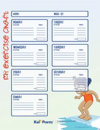 Exercise Routine Charts for Kids